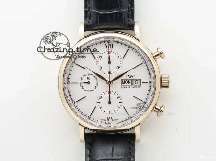 MIROTIME 0429 Portofino 37mm SS V7F 1:1 Best Edition Blue Dial Diamonds Bezel on Blue Leather Strap A Chic 7093